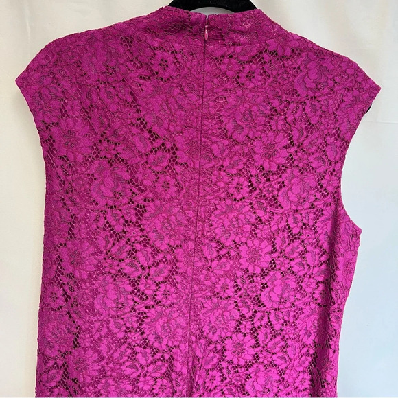 Torrid Magenta Fuschia Pink Sleeveless Floral Lace Midi Sheath Dress Size 14 - Picture 10 of 12